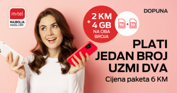 Dva m:tel prepaid broja po cijeni jednog Iskoristi specijalnu ponudu