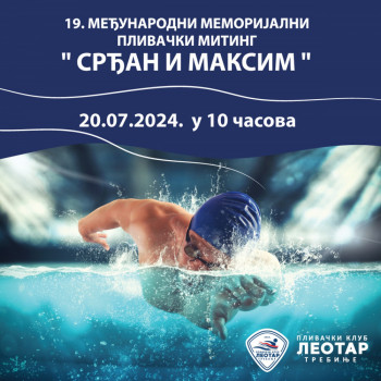 Najava: 19. Memorijalni plivački miting ''Srđan i Maksim''