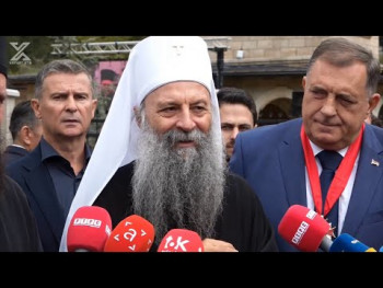 Patrijarh srpski Porfirije osveštao je  Hram Svetog Nikolaja Čudotvorca u manastiru Rmanj (video)